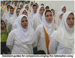 Assistant Guides for Companions singing the Redemption Song 